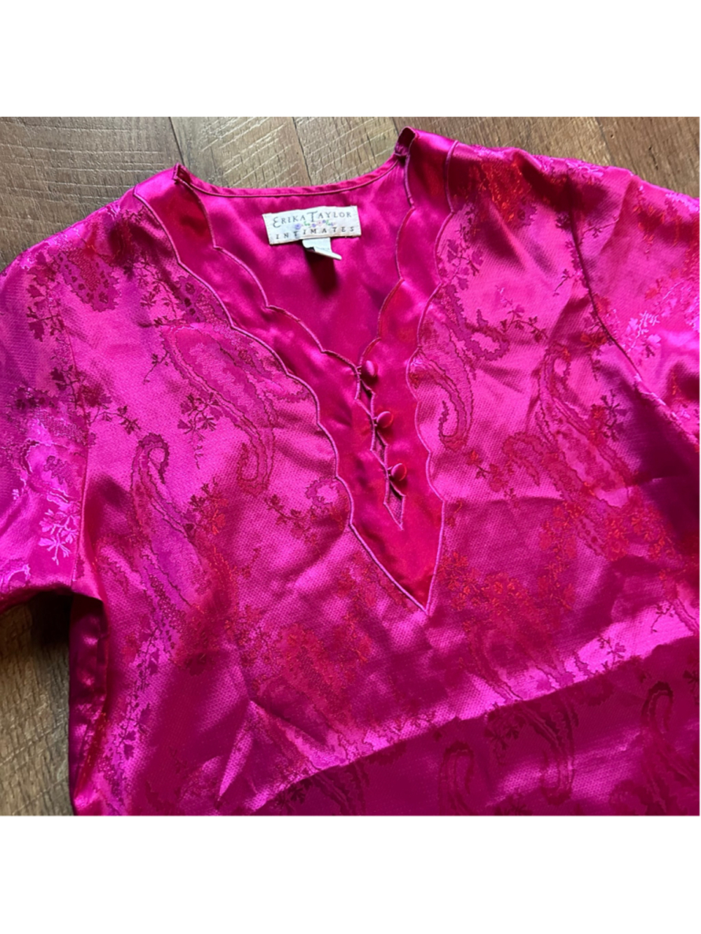 Women's Erika Taylor Pink Satin Chemise Sleepwear Size S - Picture 4 of 10